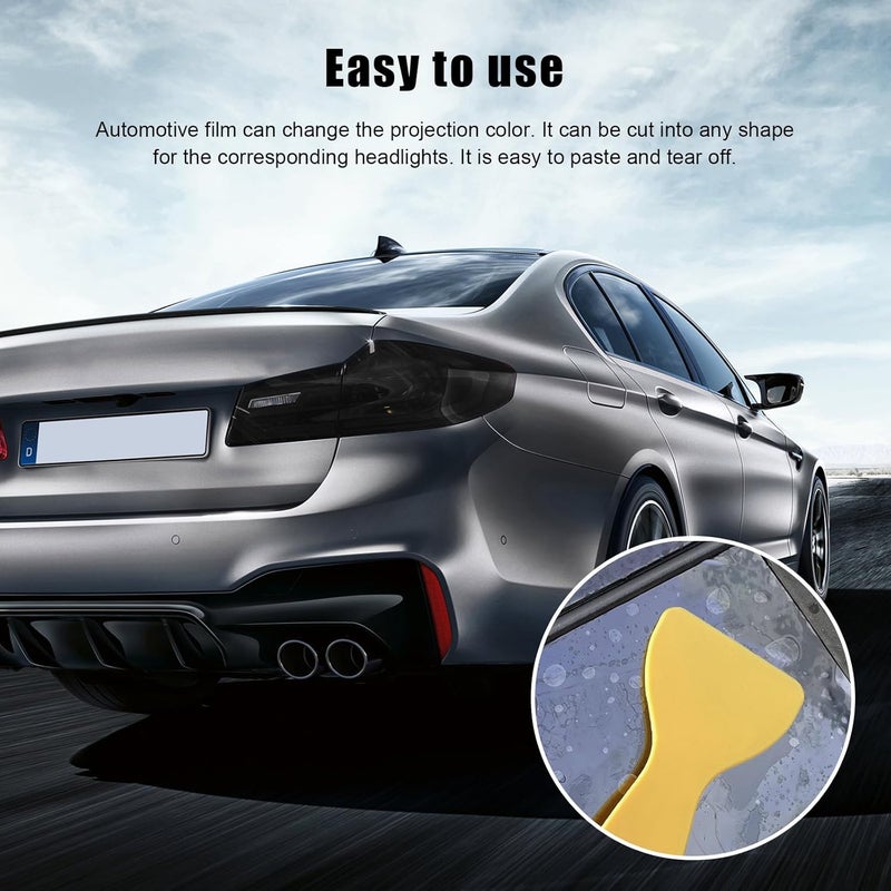 Suvnie 12 48 Inch Car Tint Film, Shiny Chameleon Headlights Tail Lights Fog Lights With Squeeze & Cutter, Self Adhesive Vinyl Sticker Sheet Roll Car Accessories (Dark Black) - Image 5